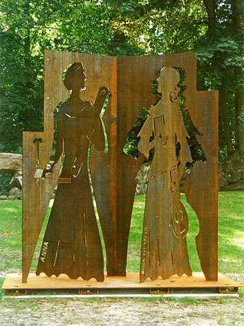 Skulptur Amtsgarten Lüchow - 1. Ansicht Stahlskulptur von Waldemar Nottbohm, 2013